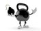 Kettlebell character holding bomb