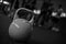 kettlebell in a crossfit gym B/W