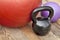 Kettlebell and exercise balls
