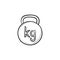 Kettlebell hand drawn outline doodle icon.