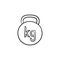 Kettlebell hand drawn outline doodle icon.