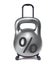 Kettlebell like Travel suitcase. Debt and loan concept.