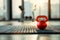 a kettlebell for training in fitness room . generative ai