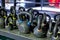 Kettlebells for burn fat in the body in the sport gym, Healthy lifestyle and sport concept
