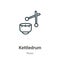 Kettledrum outline vector icon. Thin line black kettledrum icon, flat vector simple element illustration from editable music