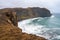 Ketubjorg bird cliffs and basalt sea stacks in the Skagi peninsula in the icelandic landscape scenery.