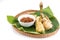 Ketupat, lemang, served with serunding, popular Malay delicacies during Hari Raya celebration