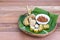 Ketupat, lemang, served with serunding, popular Malay delicacies during Hari Raya celebration