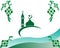 Ketupat vector decoration for Aidil Fitri Ramadan symbol in flat illustration vector i