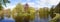 Keukenhof park. Outdoor scenery. Panorama of lake