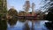 Kew Gardens Lake and Bridge in London Uk