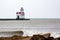 Kewaunee Lighthouse on lake Michigan in October