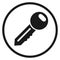 Key black icon. Round symbol. Access sign