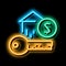 key from bought house neon glow icon illustration