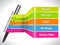 Key of business strategy plan colorful info graphic with pen and labels flat design