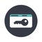 Key card electronic pass flat vector icon