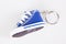 Key chain vintage with mini blue basketball shoe miniature sneaker shoes keychain