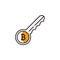key, cryptocurrency, bitcoin, password icon. Element of color finance. Premium quality graphic design icon. Signs and symbols