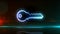 Key cyber security neon symbol abstract loopable animation
