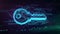Key cyber security symbol abstract loopable animation