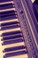 Key electronic piano closeup. close frontal view