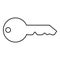 Key English classic type for door lock Concept private icon outline black color vector illustration flat style image