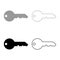 Key English classic type for door lock Concept private icon outline set black grey color vector illustration flat style image