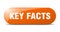 key facts button. sticker. banner. rounded glass sign