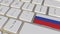 Key with flag of Russia on the computer keyboard switches to key with flag of France, translation or relocation related