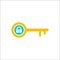 Key icon, Access, lock, locked, security icon with padlock sign. Key icon and security, protection, privacy symbol