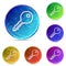 Key icon digital abstract round buttons set illustration