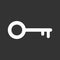 Key Icon vector illustration in flat style isolated on black background. Unlock symbol for web site design, logo, app, ui.