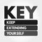 KEY - Keep Extending Yourself acronym concept