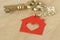 Key with a key chain in shape of house - Love for home concept