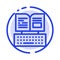 Key, Keyboard, Book, Facebook Blue Dotted Line Line Icon