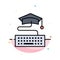 Key, Keyboard, Education, Graduation Abstract Flat Color Icon Template