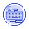 Key, Keyboard, Hardware, Repair Blue Dotted Line Line Icon