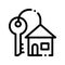 Key With Keyfob In Building Form Vector Sign Icon