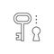 Key and keyhole line outline icon