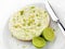 Key Lime pie with sliced limes