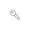 Key line icon. House safety door key security