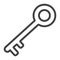 Key line icon, web and mobile, lock sign vector