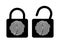 Key lock fingerprint access icon