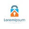 Key lock real estate bussiness element icon logo