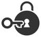 Key open lock icon. Private access symbol