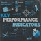 KEY PERFORMANCE INDICATORS concept icons on chalkboard