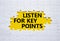Key points symbol. White puzzle with words Listen for Key points. Beautiful yellow background. Business and Listen for Key points