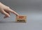 Key points symbol. Wooden blocks with words Key points. Beautiful grey background. Businessman hand. Business and Key points