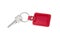 Key with red Leather keychain isolated on white