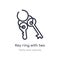 key ring with two keys outline icon. isolated line vector illustration from tools and utensils collection. editable thin stroke